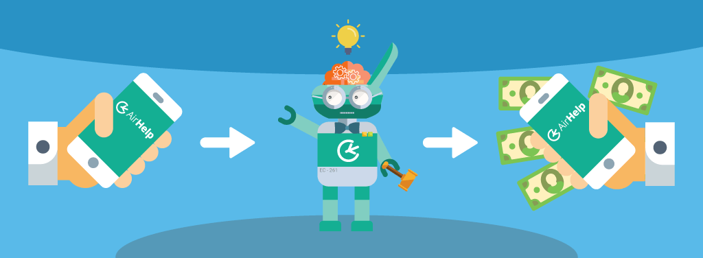 Faceți cunoștință cu Herman, Robotul Avocat al AirHelp, care vă va ajuta să economisiți timp, bani și să scăpați de frustrări... Pentru toată lumea