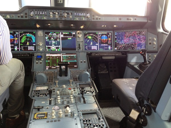 Interior of an Airbus A380 cockpit