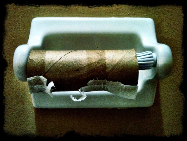 Empty loo paper roll