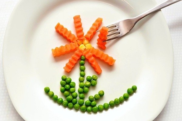 vegetables in flower shape