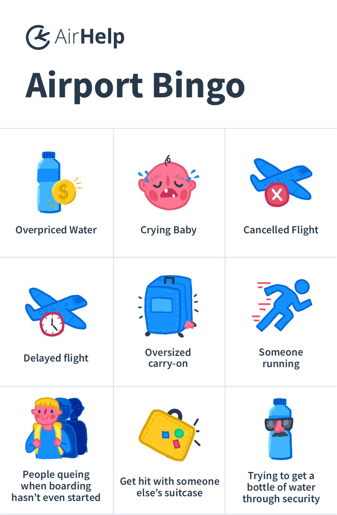 AirHelp airport bingo card