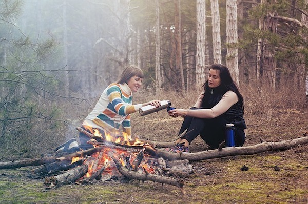 Women by the campfire