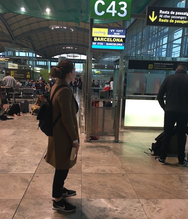 person at the airport gate