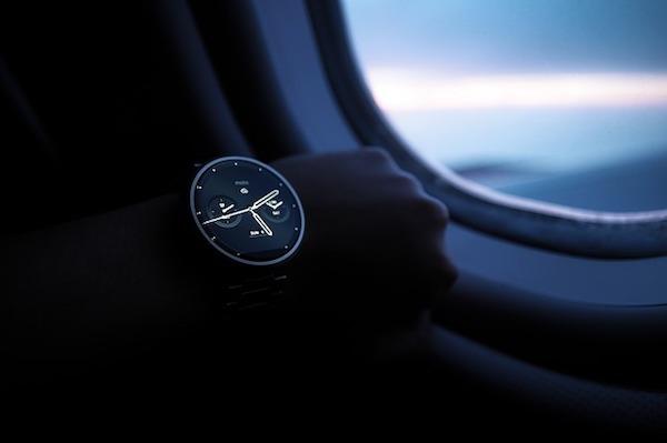 wristwatch on a plane