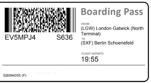 electronic boarding pass